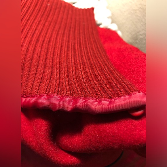 Steve Madden red wool coat -size small - pea coat style w/ detachable cowl neck - Picture 14 of 17